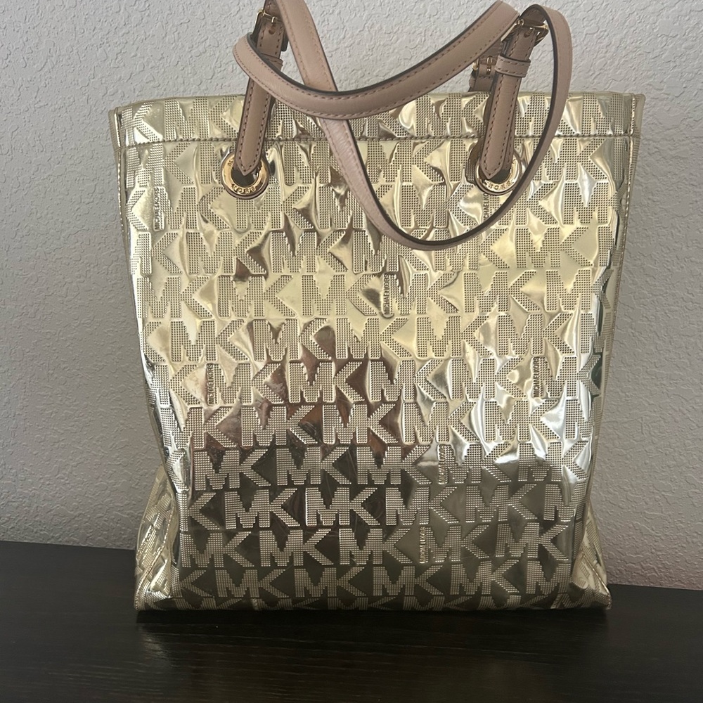 MK Gold Metallic Tote